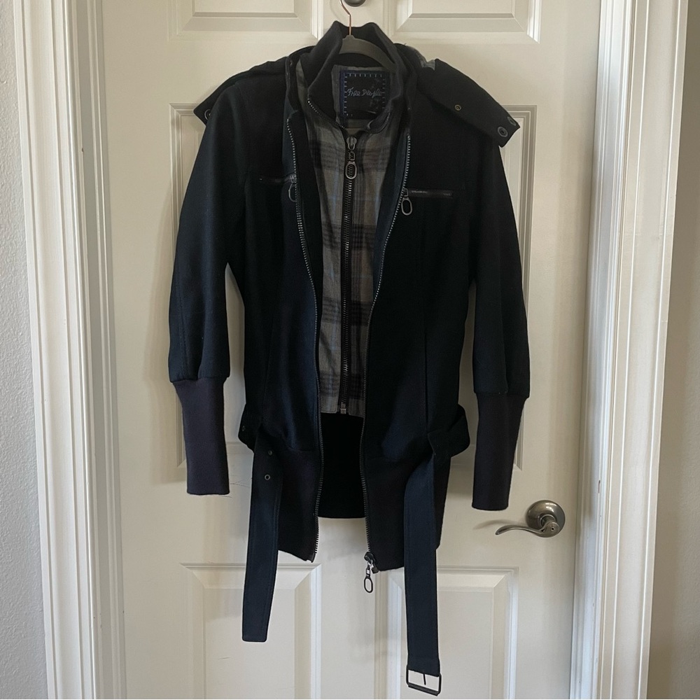 Free People black wool blend jacket